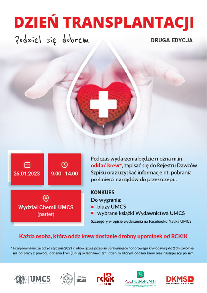 Chcc przybliy tematyk transplantologii, Uniwersytet Marii Curie-Skodowskiej w Lublinie organizuje drug edycj akcji 